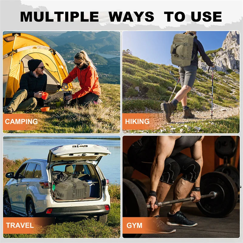 40L 60L 80L Large Duffle Bag Tactical Backpack Outdoor Camping Bags Molle Men Backpacks Travel Bag for Hiking 250326