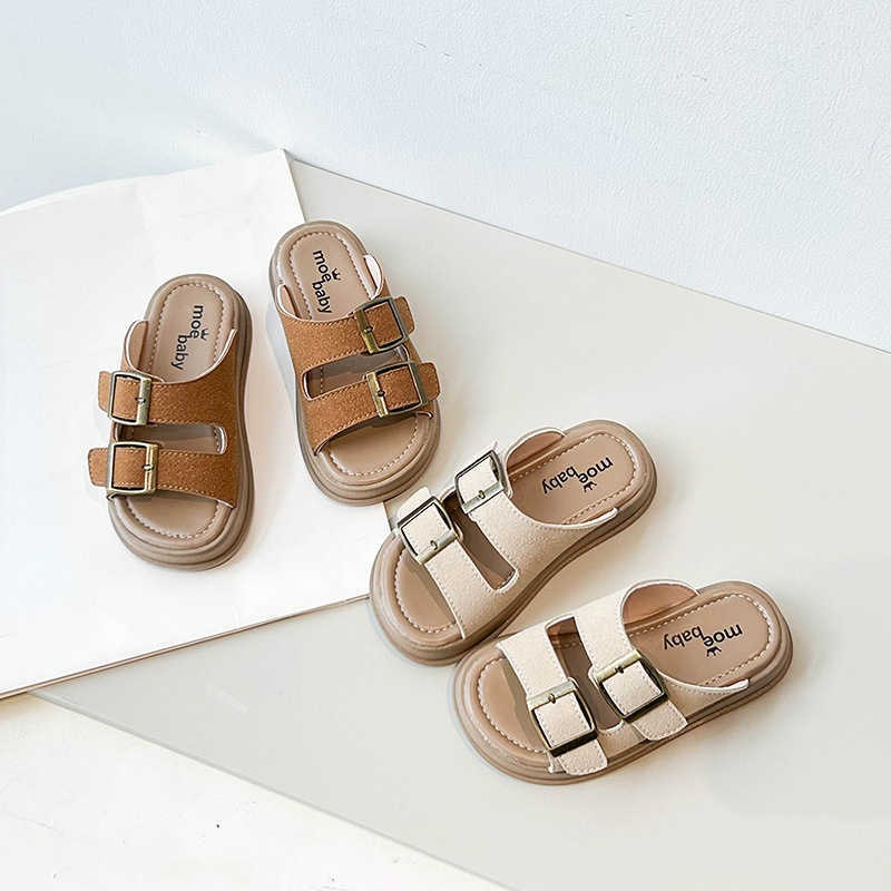 Slipper Summer New Buckle Sandals Casual Fashion Cross Sandals for Boys and Girls Open Toe Soft Sole Princess Shoes Roman Shoes S25326