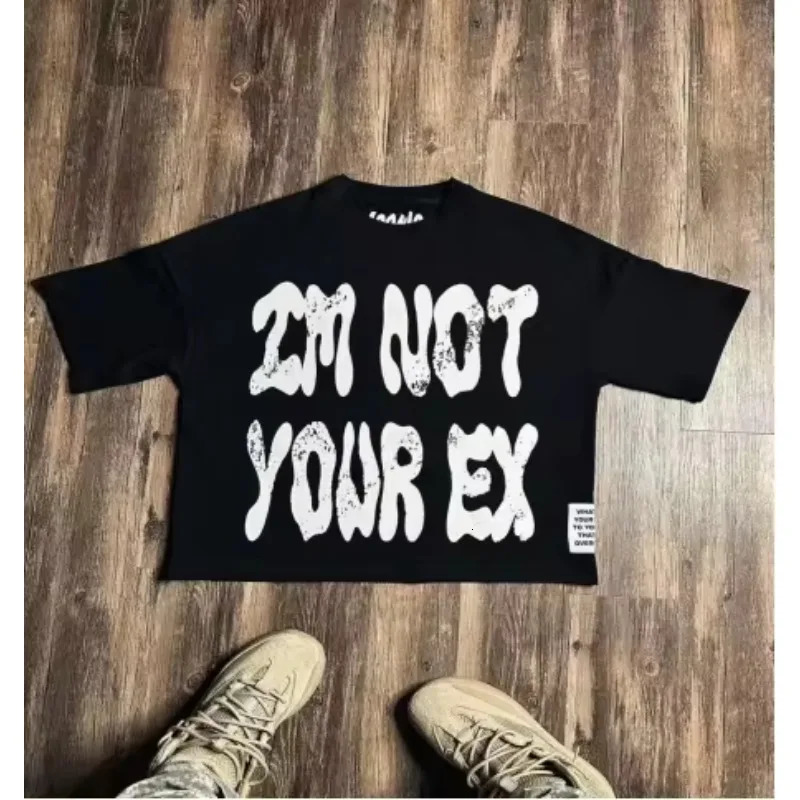 Y2k Tshirt Street Clothing Hip Hop Alphabet Printed Short Sleeve Mens and Womens Summer Harajuku Gothic Loose Casual Top 250326