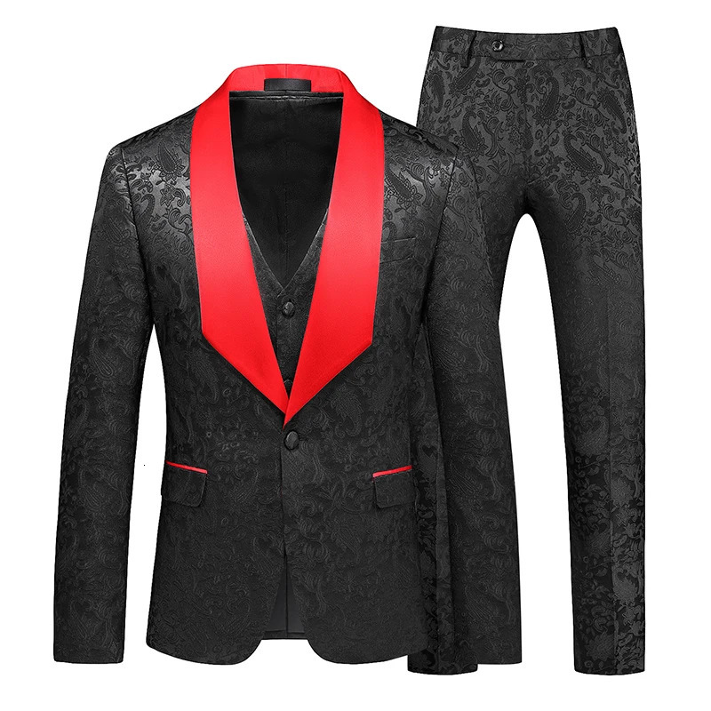 Mens Large Size SetVestMens Solid Color Business Banquet Trend Wedding Three Piece Set 250326