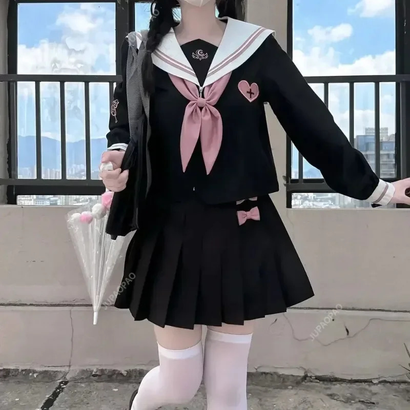 JK Korean Uniform Japanese Student Folding Academy Style School Costume Female Sailor Role Playing Japan 250326
