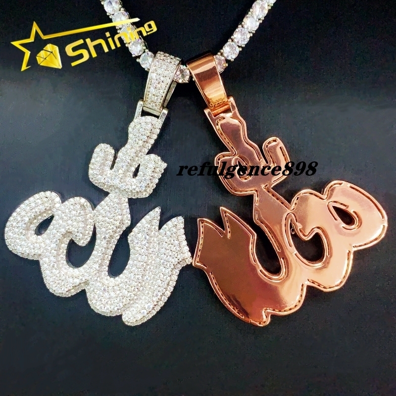 Iced Out Moissanite Hip Hop Jewelry Sterling Silver 925 Pass Diamond Tester Full Diamond Moissanite Pendant for Men