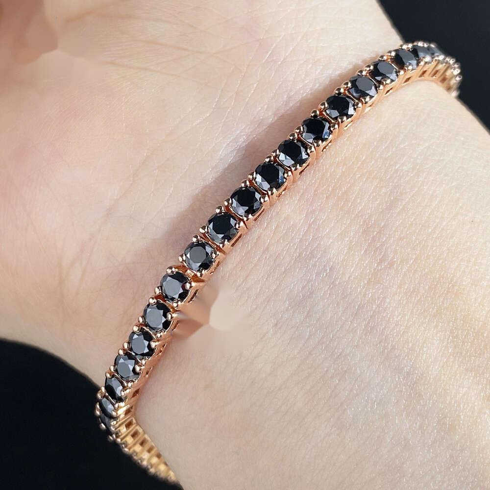 2mm 3mm 4mm 5mm 6.5mm iced out necklace sterg sier diamond black moissanite tennis chain