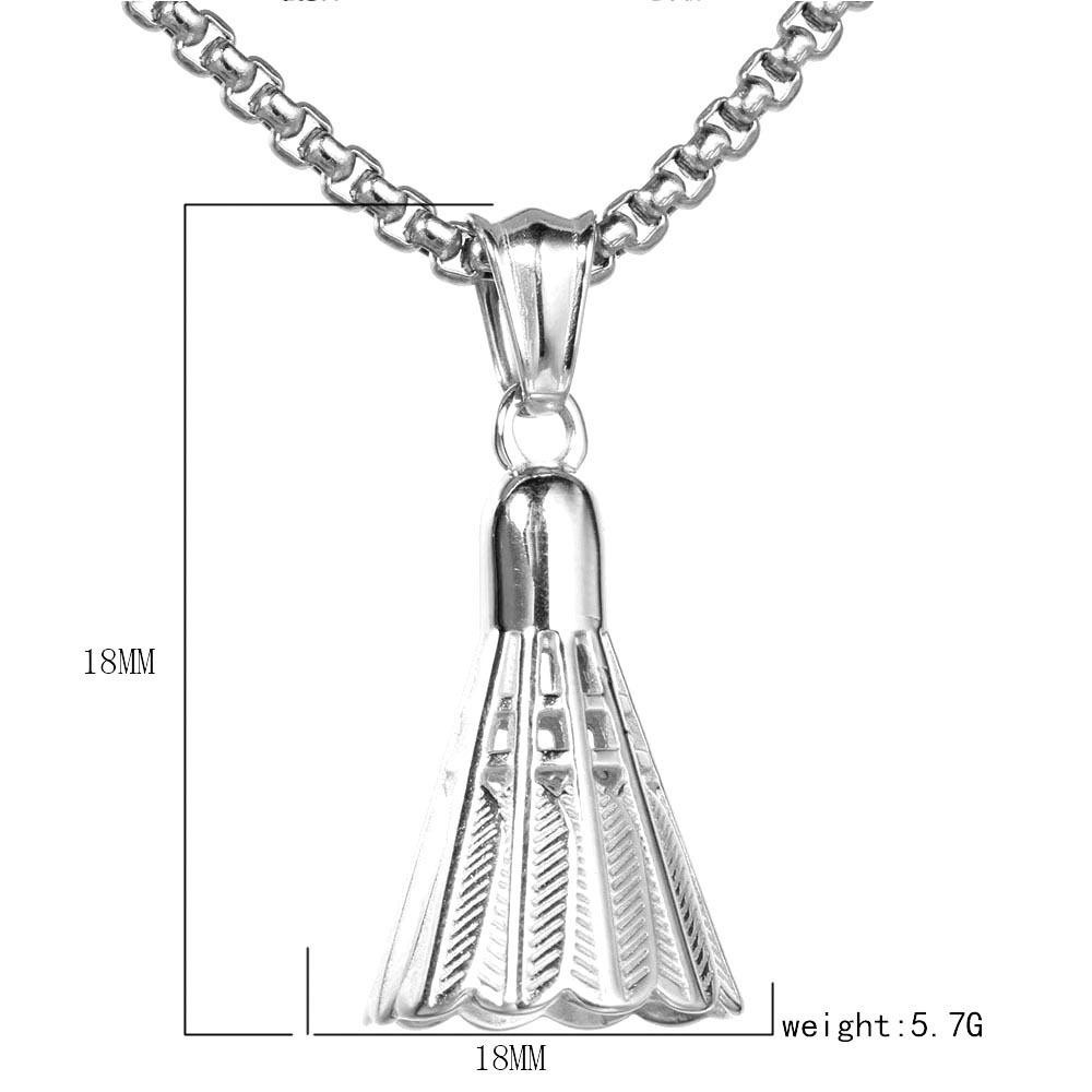Badminton pendant, long necklace, all titanium steel chain, personalized and fashionable hanging accessory