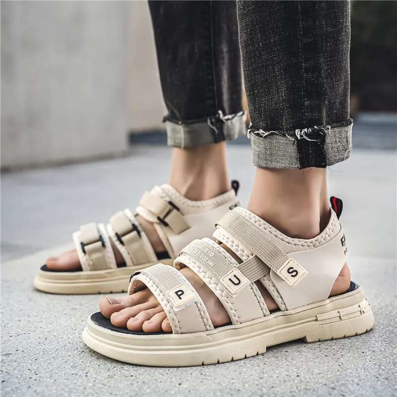 Men's Summer Outdoor Lightweight Breathable Casual Non Slip Sports Roman Sandals Trendy Driving Beach Slippers