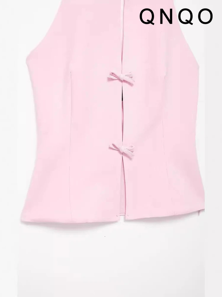 QNQO Pink Skiing Set Womens Summer Sleeve Bow Sexy Tank Top Solid Mini ALine Two Piece 250326