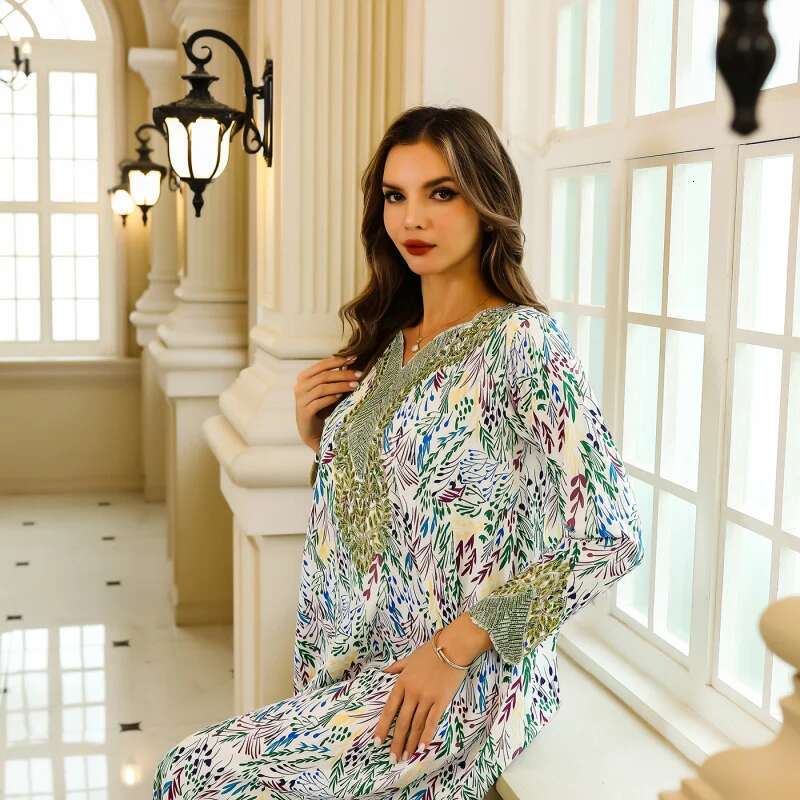 Dongdumaoyi Abaya Vrouwen Lange Gewaad Dubai Turkije Midden Oosten Moslim Strass Grote Avondjurk W