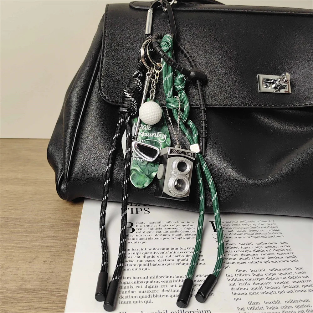 Ins keychain DIY handmade baby pendant Camera woven rope multi-element decoration Romantic Gift250325