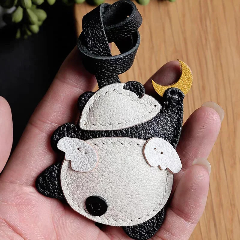 Genuine Leather Handmade Pendant Bag Accessories Cute Car Hangings Keychain Bag Charms Cute Animal Bag Decorations250325