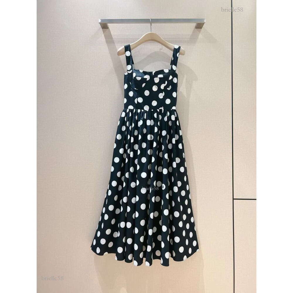 2024 New Poplin Cotton polka dot camisole dress