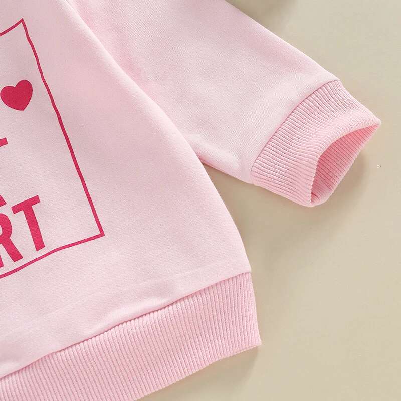 Ddmyshoesvip Infant Girl S Spring Sweaters Cute Heart And Letter Print Long Sleeve Round Neck Pullovers For Toddlers