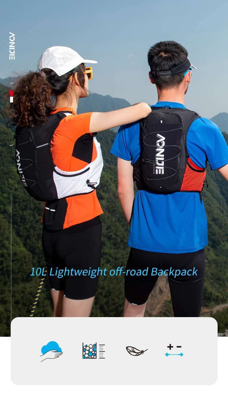 Aonijie-Lightweight Off-Road Pack Vest Running Backpack Hiking Rucksack Unisex Sports C9116 500Ml 10L Newest
