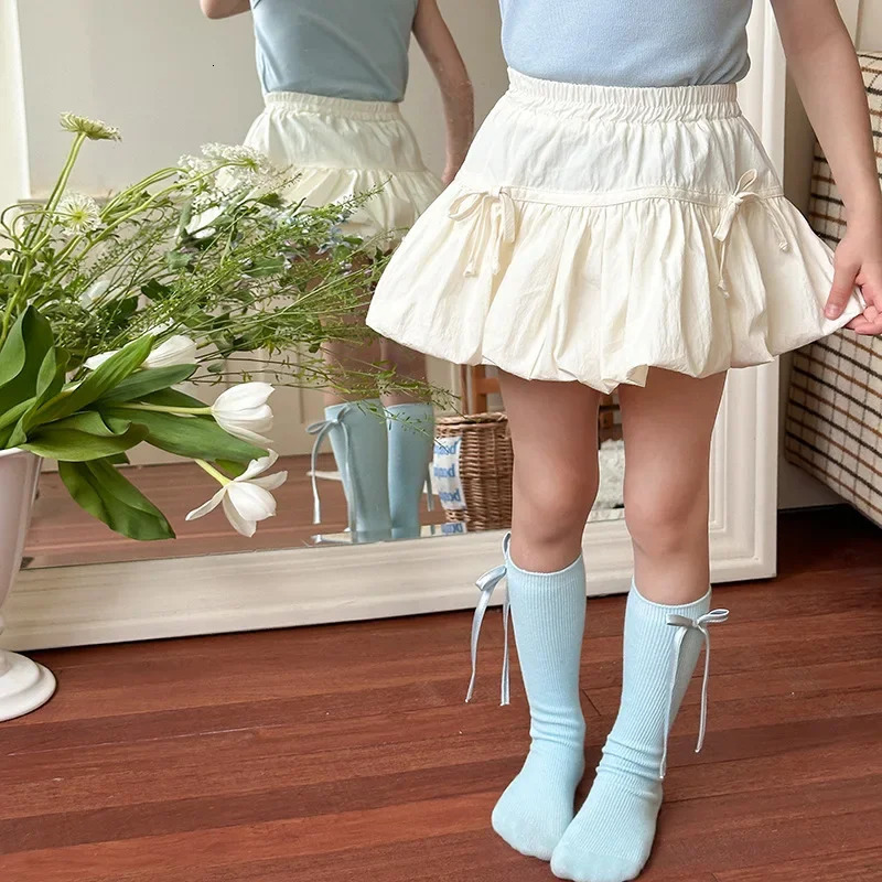 Girls Flower Bud Half Body Skirt Summer Trendy Childrens Sweet and Cute Bow Short Skirt 250326
