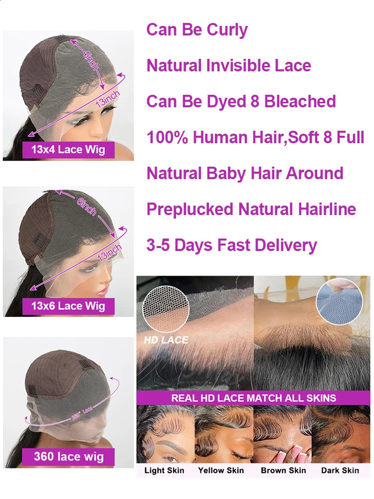 High Density 250% 40 50 Inch Deep Wave 13x6 HD Lace Front Human Hair Wig Loose Water Wave Curly 13x4 Lace Frontal Wig Human Hair 250322