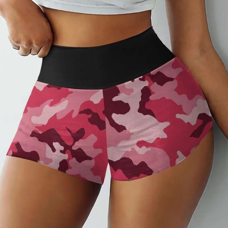 Women Yoga Pants Yoga Fitness With Back Print Summer High Waist Sports Shorts
