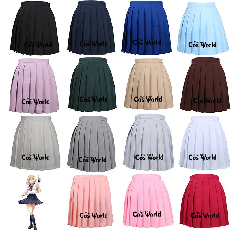 XS3XL 17 Color Girl Japanese Summer High Waist Wrinkle Skiing Suitable for JK School Uniform Student Clothing 250326