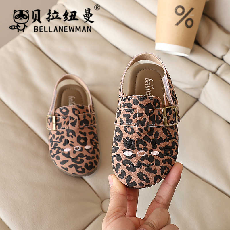 Slipper SHEIN Girls Sandals 2025 Summer New Korean Edition Childrens Cork Baotou Single Shoes Korean Boken Shoes S25326