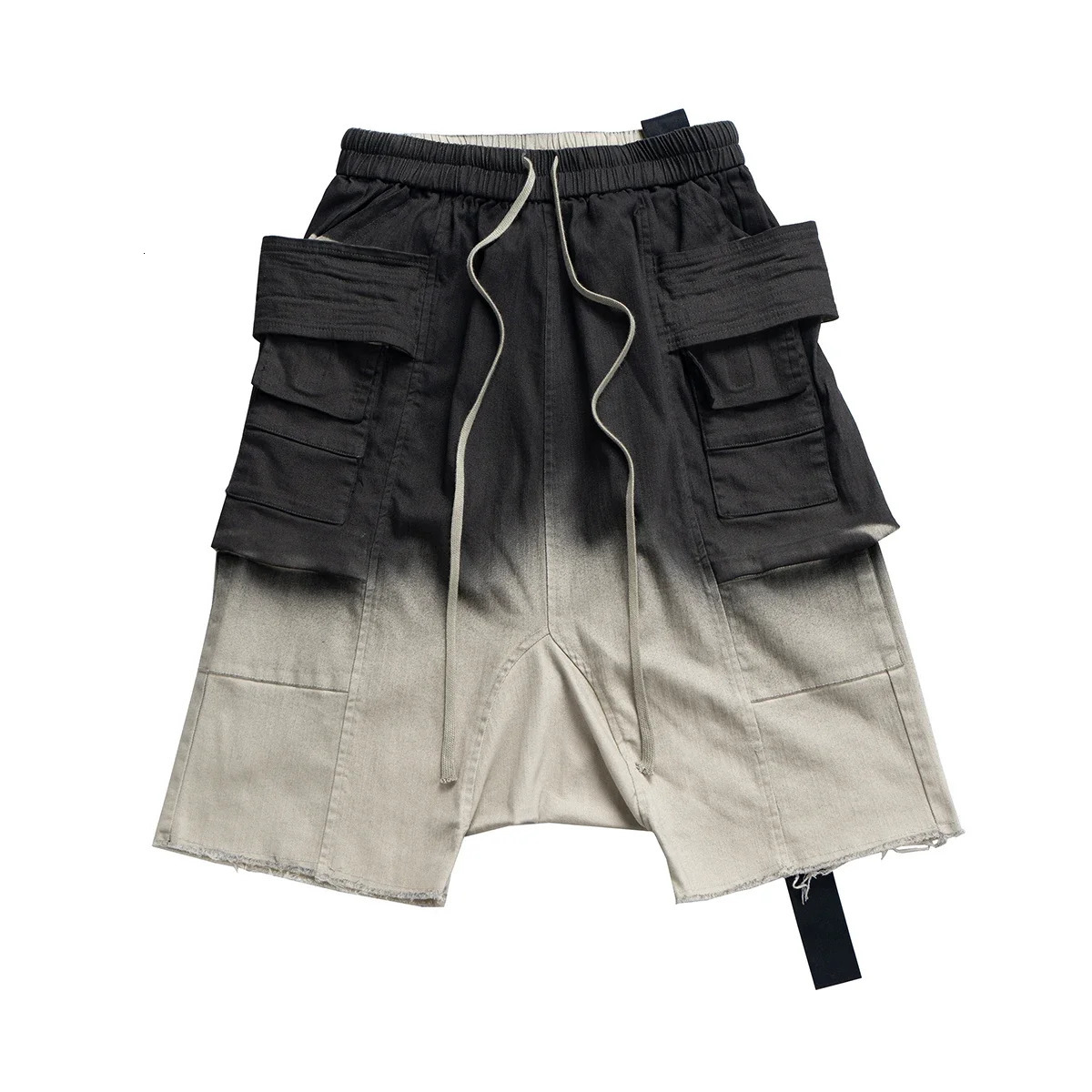 Ro ribbon gradient color washed double loop camisole mens tinplate pants summer brushed shorts oversized 250326