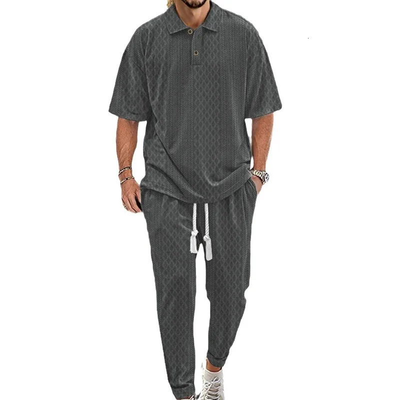 Cross border European and American mens casual collar jacquard knitting settop box for spring summer 24 250326