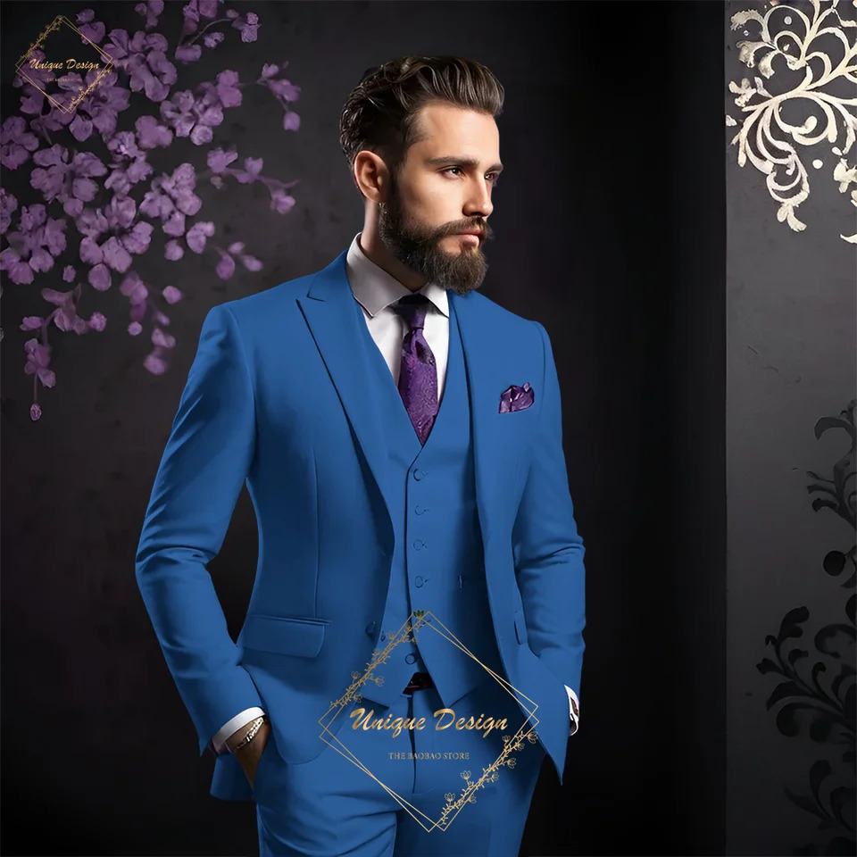 Elegant 3piece ultrathin set in purple suitable for banquets grooms wedding dances cocktails Christmas dinner parties customized mens tailcoats 250326