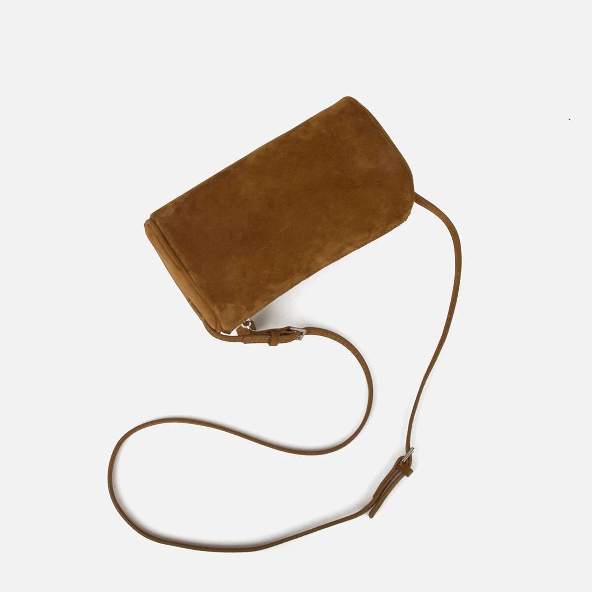 Donna-In First Layer Cowhide Mini Suede Handbag Real Leather Square Pen Container Bag For Women