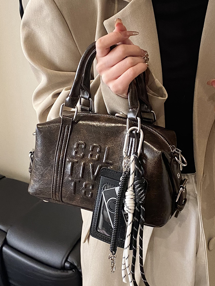 design bag new American retro trendy niche hand-held Boston pillow bag for women versatile high-end fashionable