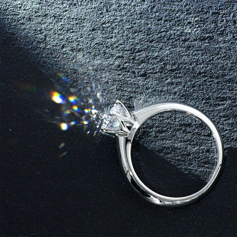 Pure 925 Sterling Silver 1 Carat D Color Moissanite Wedding Rings For Women2024 Trendy Jewelry Silver Moissanite Eternity Ring