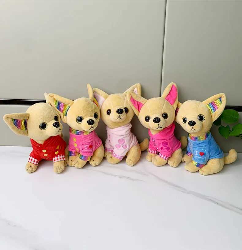 18cm Simulation Cute Chihuahua Puppy Plush Toy Childrens Birthday Gift Room Decoration Cartoon Puppy Plush ToyT250326