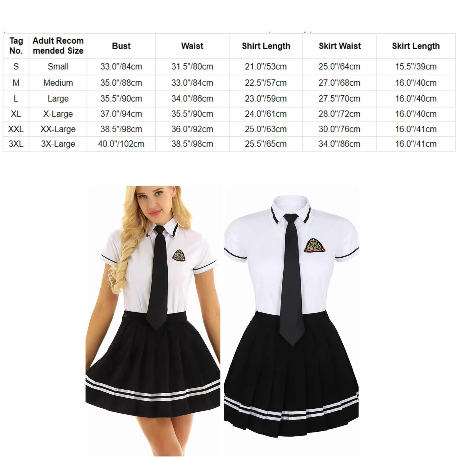 TiaoBug Japanese school girl uniform set white short sleeved Tshirt top pleated skill roleplaying Korean student costume 250326