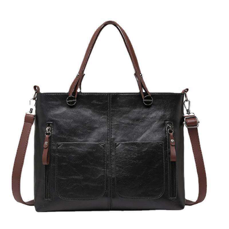 43 Bag women 2024 new fashionable shoulder large capacity tote for women, simple diagonal cross bag