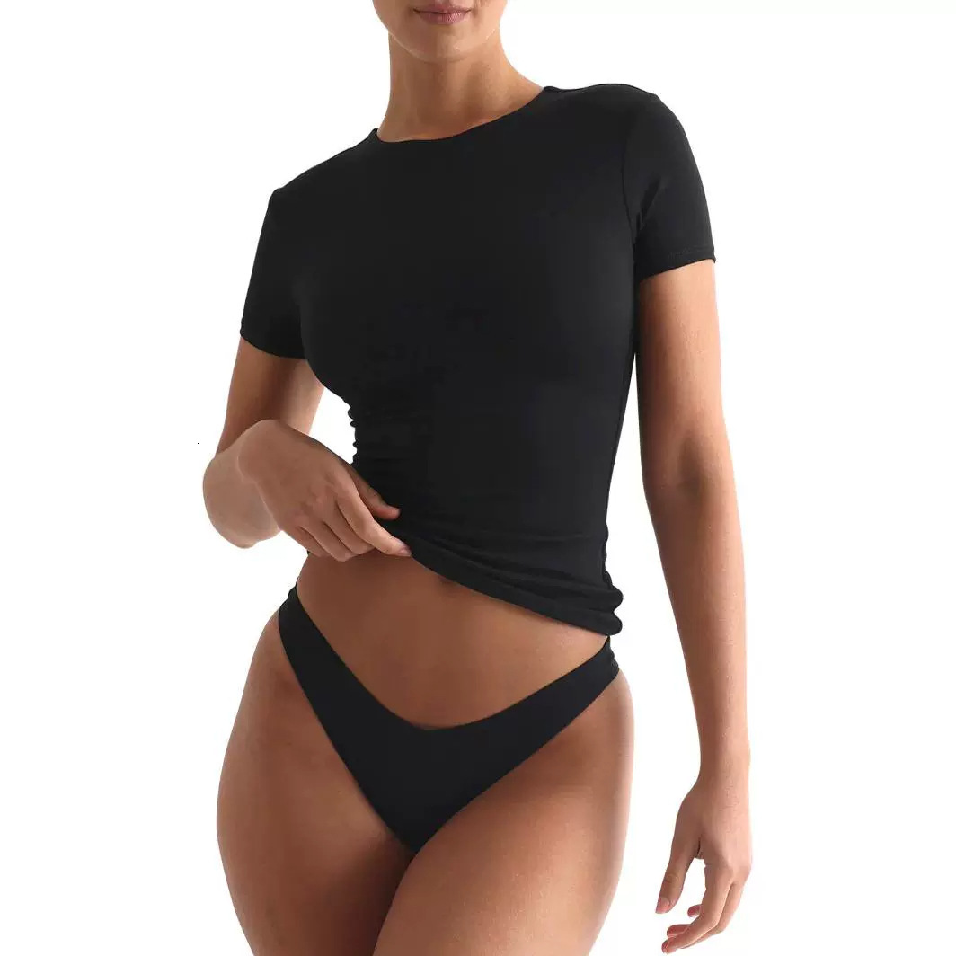 fashion Women s Fashion High End Simple Short Sleeved T Shirt Y2k Slim Fit Sexy Spicy Girl Pure Desire Top