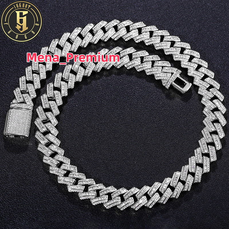 Rapper Hip Hop Jewelry Trendy 16mm Miami Cuban Link Chain Real Gold Plated Brass Zircon Diamond Men Necklace