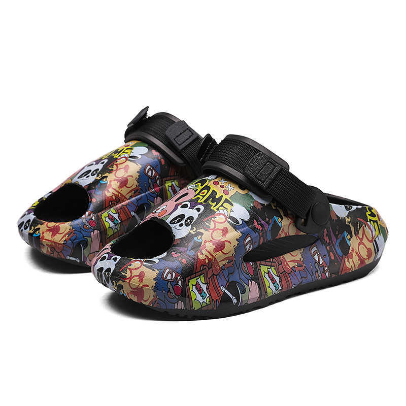 Slipper Summer new childrens slippers for boys with non slip soft bottom cool mop for outdoor wear feel like stepping on poop two in one medium to lar