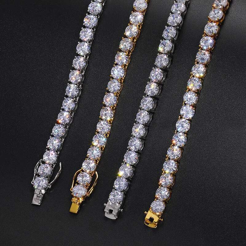 High-Quality VVS1 Moissanite Tennis Necklace S925 Sterling Silver Diamond Necklaces For Men Women Pass Diamonds Test Iced Out
