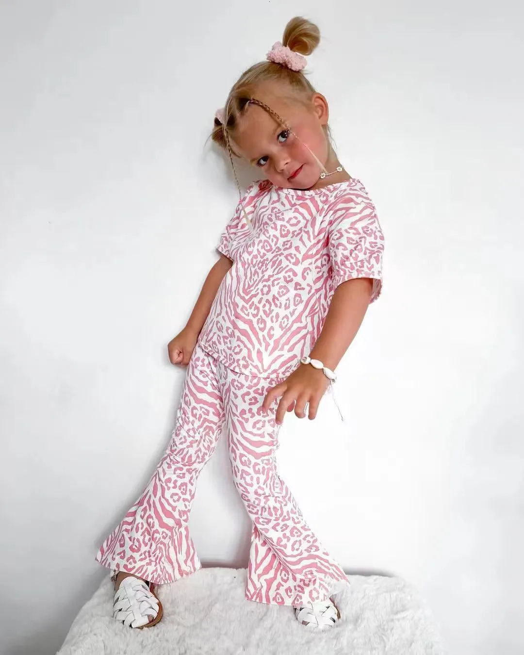 Summer Kids Girls Clothing Sets Baby Children Clothes Fashion Tops Pants 2Pcs Outfits Kids Tracksuit 2 3 4 5 6 7 8 Year 250326