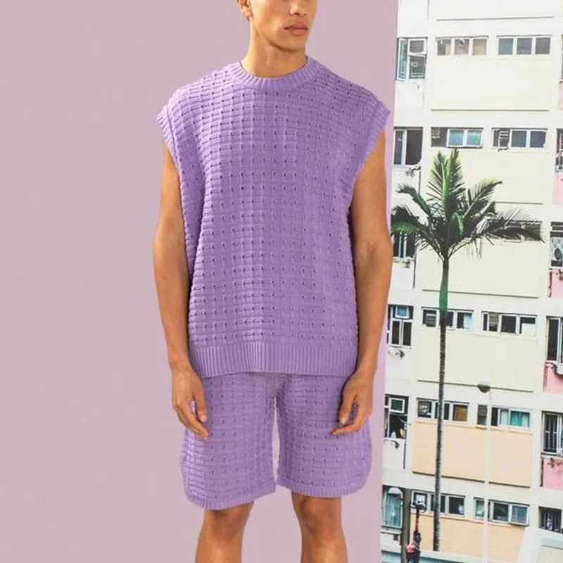 European and American Summer Mens Casual Sleepless Top Shorts Fashion Set Street Casual Mens S-3XLXJ250326