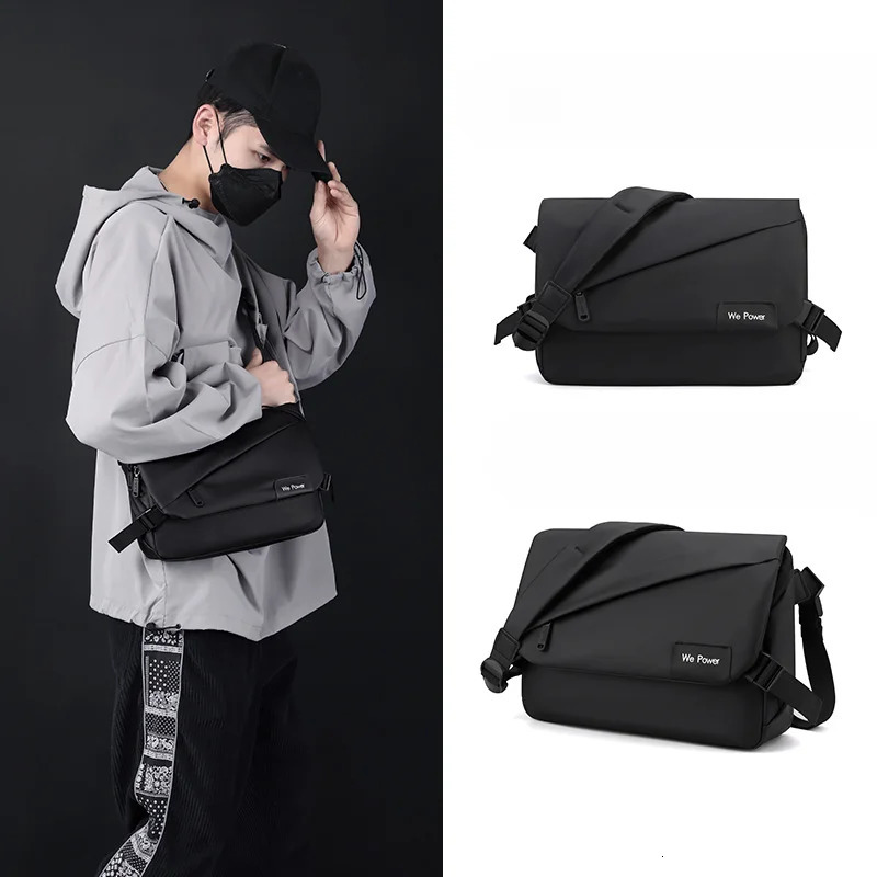 Mens simple cross shaped bag fashionable single shoulder mens large capacity waterproof messenger business briefcase 250326