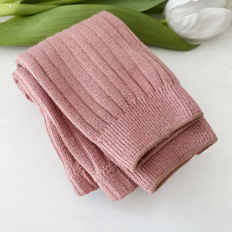 Spring and autumn baby pants born girl legs solid color cotton ribbed childrens boy 06 years old 250325