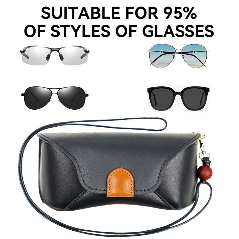 Genuine Leather Eye Glasses Bag for Eyeglass High Quality Handmade Causal Glasses Case Sunglasses Protector Pouch 250326