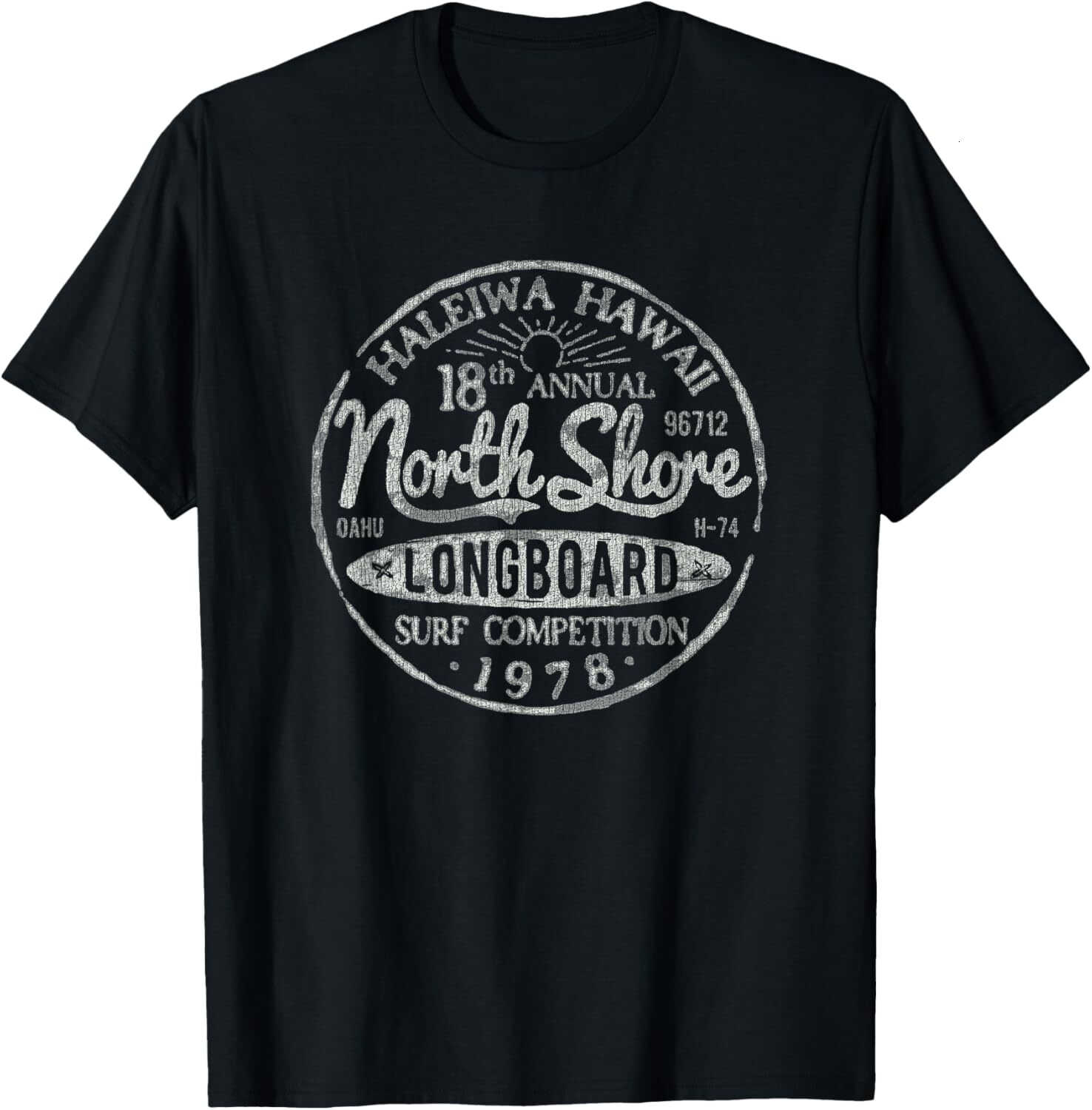 T shirt for Mens Long Board North Shore Surf Vintage Hawaii Beach Graphic Tee Casual Tops Clothes Short sleeve simple simple