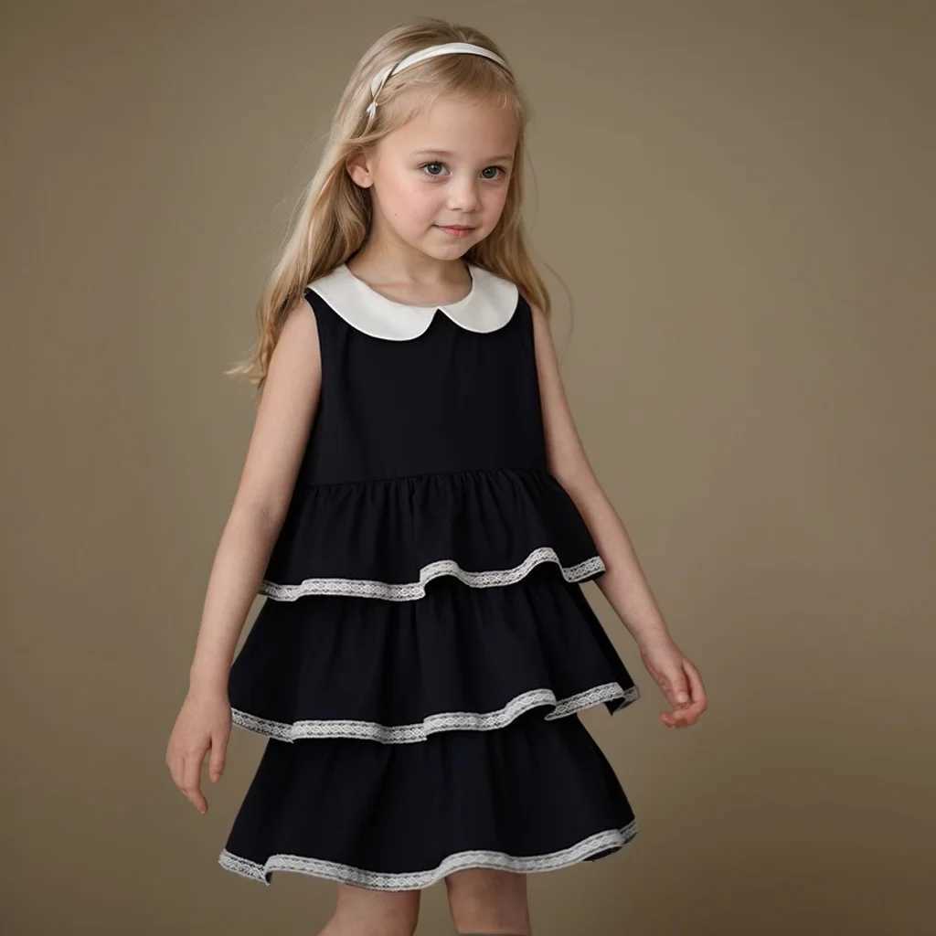 Kids Princess Dresses for Girls Sleeveless Vest Children White Leaf Ball Gown Birthday Wedding Frock Baby Baptism Boutique Dress W250326