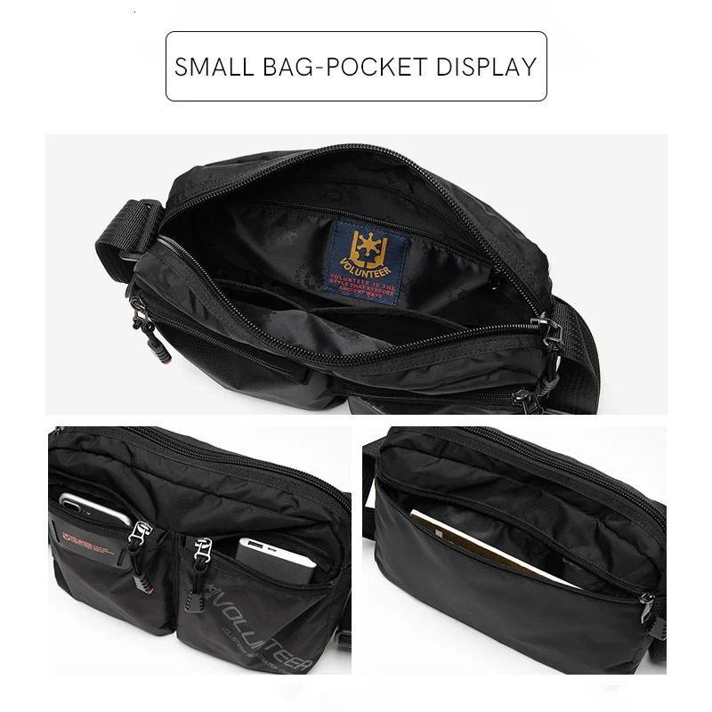 Volunteer Cross Body Bag Mens Fashion Waterproof Oxford Letter Printing Messenger Casual Lightweight Shoulder 180218 250326