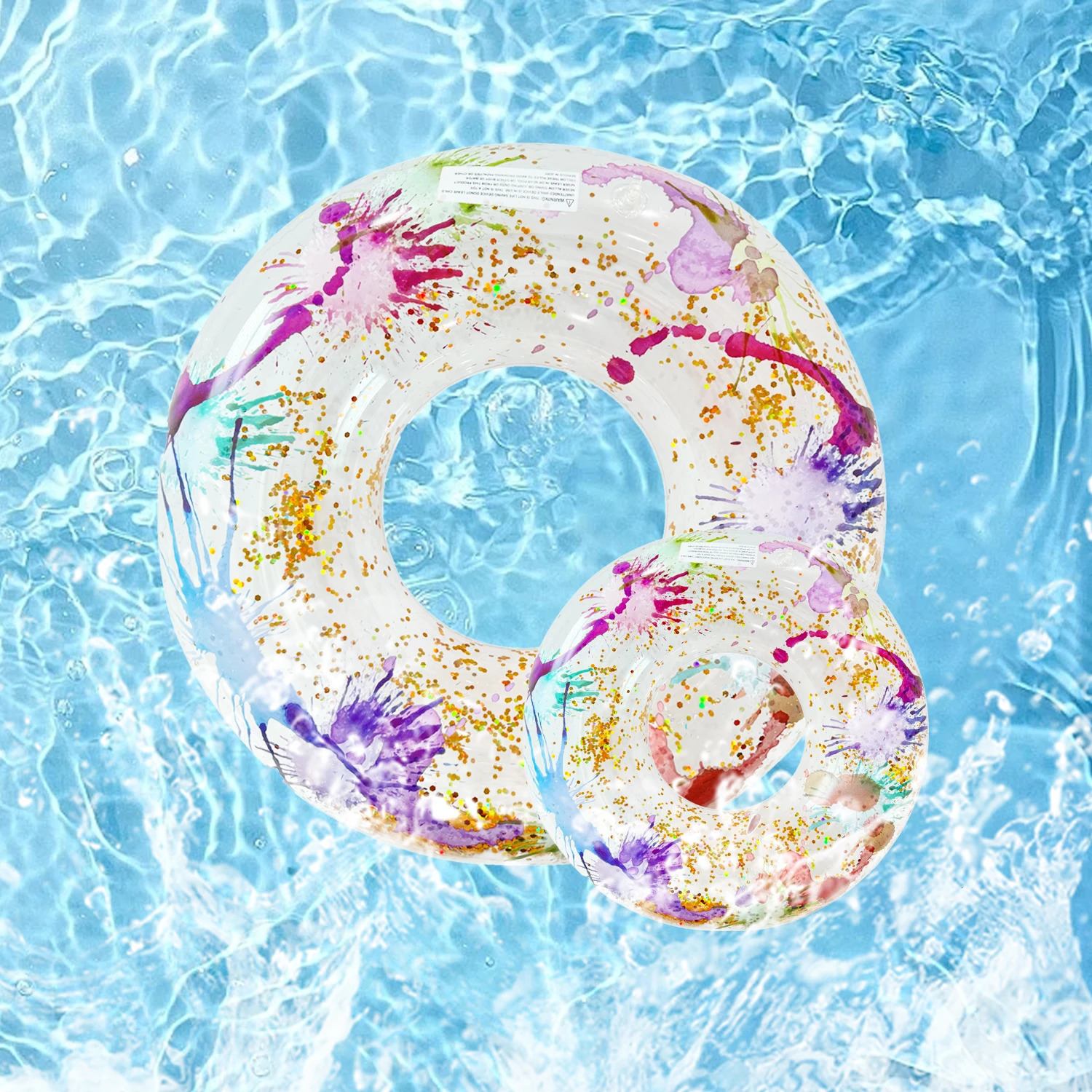 1 gold glitter inflatable swimming ring for water sports and training available in multiple sizes 250321