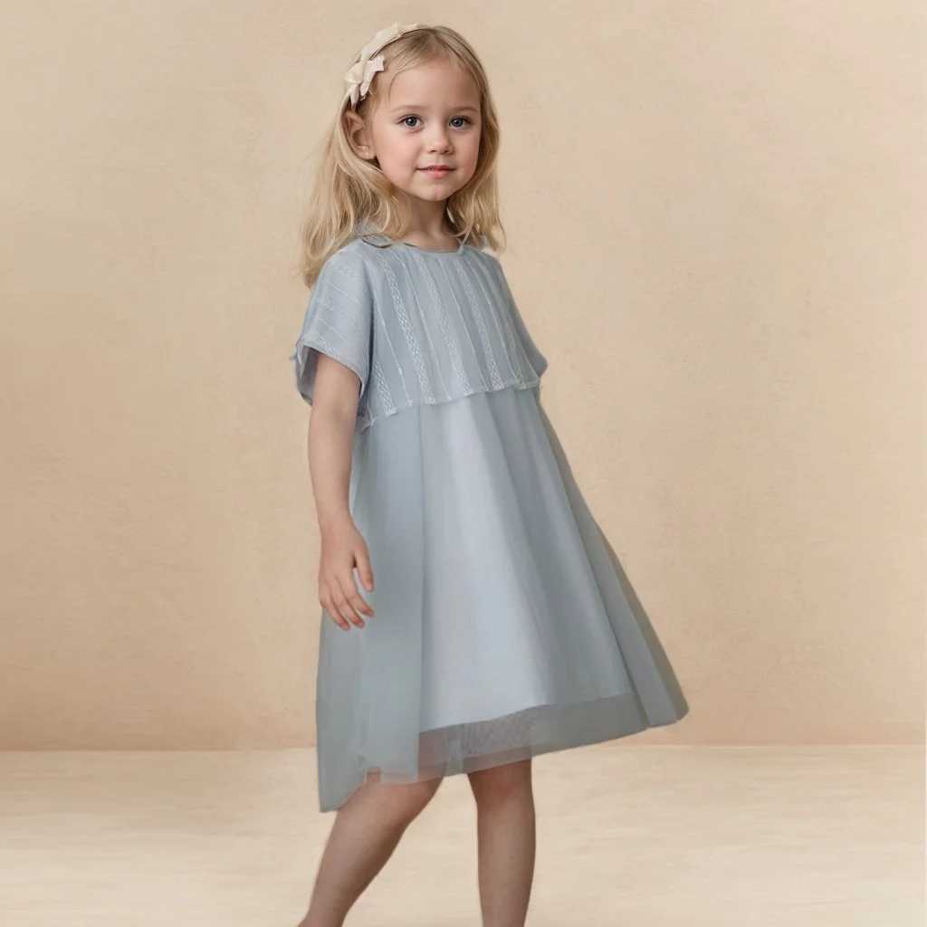 Children Par Dresses Girl Kids Clothes Summer Lace Short Sleeve Fairy Cute Beautiful Generous Dress Family Sisters Outfits W250326
