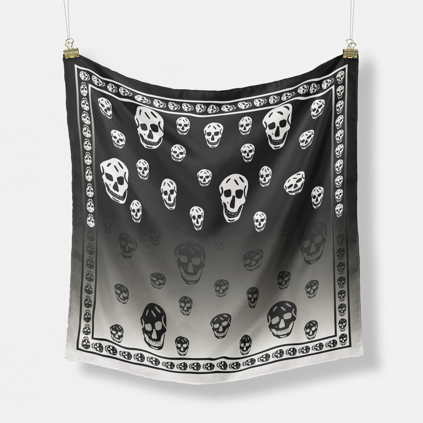 Support Customize est Women Chiffon Skull Scarf Hijab Shawls And Wraps Female Foulard Echarpe Gradient Bandana 250322