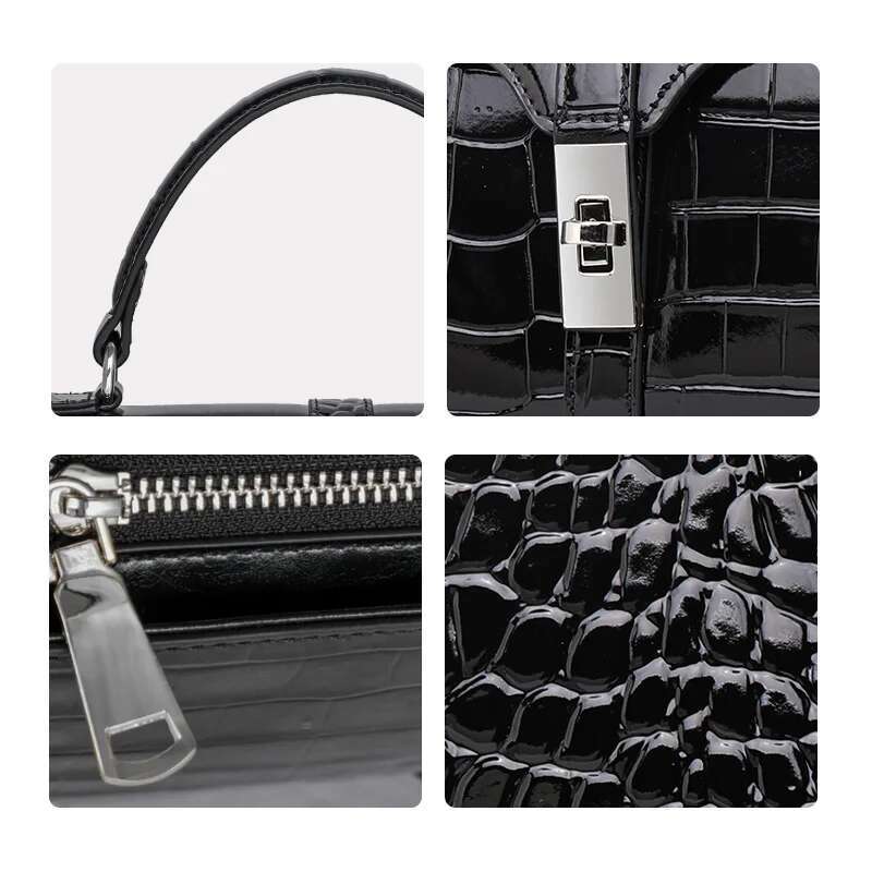 Aidrani 2024 Fashion Genuine Leather Handbag Crocodile Pattern Large Capacity 100% Cowhide Bag
