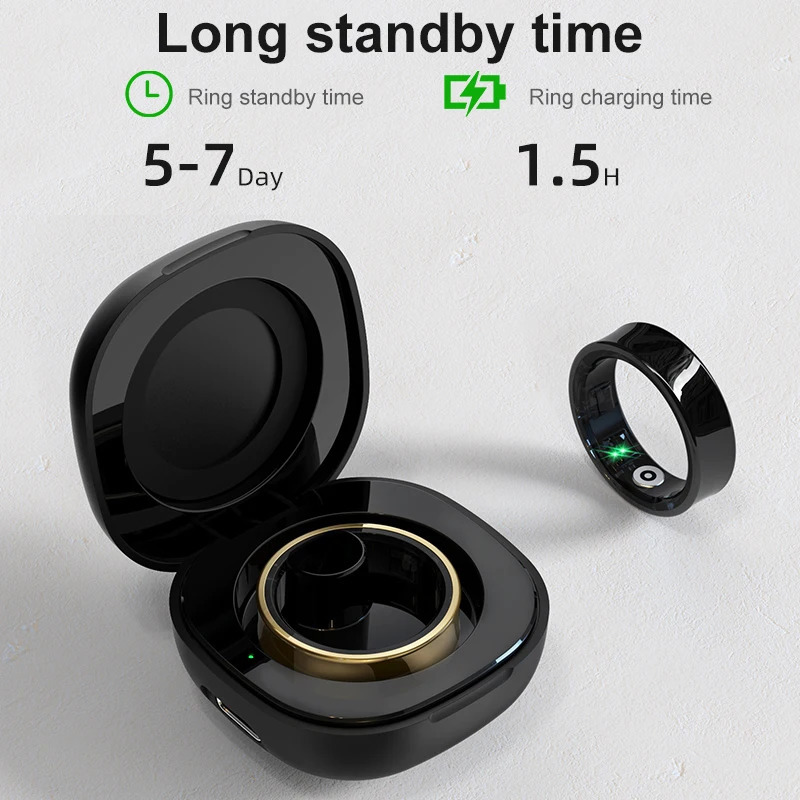 R09 Smart Ring Men Women with Charging Case Skin Temperature Health and Sleep Monitor 5ATM Waterproof For Andriod IOS Phone 250322