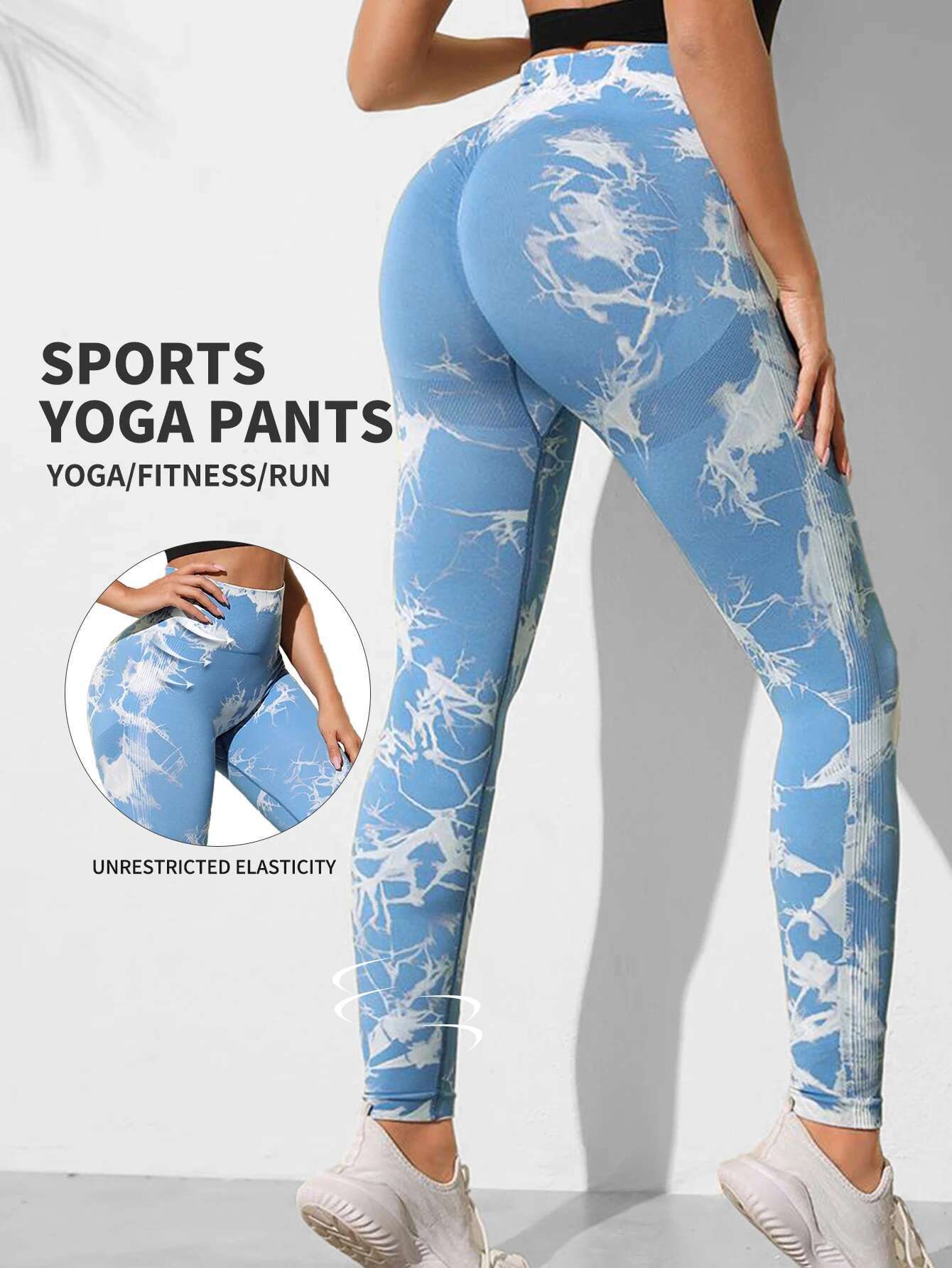 Tie Dye Yoga Pants Sport Leggings Women Seamless High Waist Push Up Woman Tights Fiess Workout Leggins Gym Clothing 2024 New