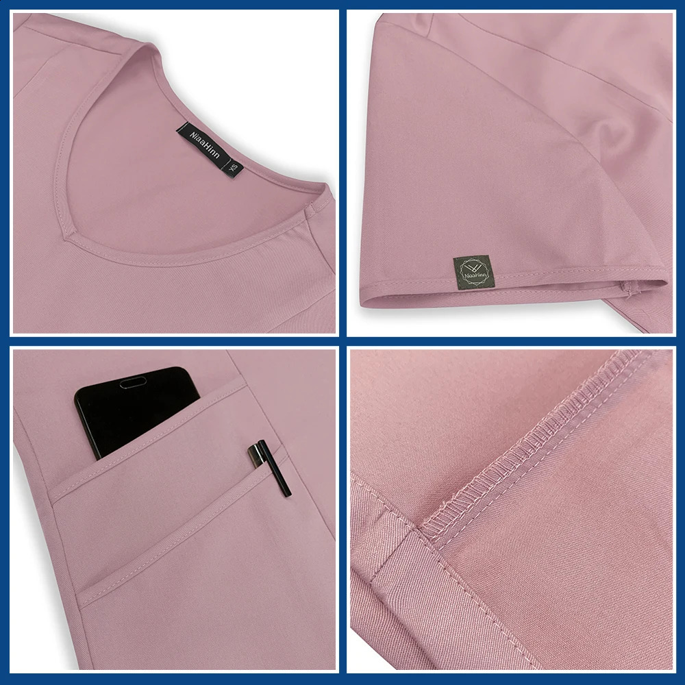 Short sleeved Scrubs nursing uniform nurse womens Vneck pocket workwear dental mens clinic scrub set 250326