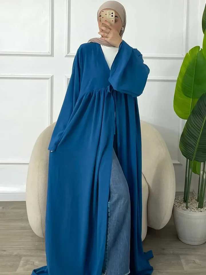 vestidos Muslim Turkish Loose Casual Lace-ups Cardigan Ramadan Robe Dubai luxury Abayas For Women Femme Evening Maxi Dresses X2505141